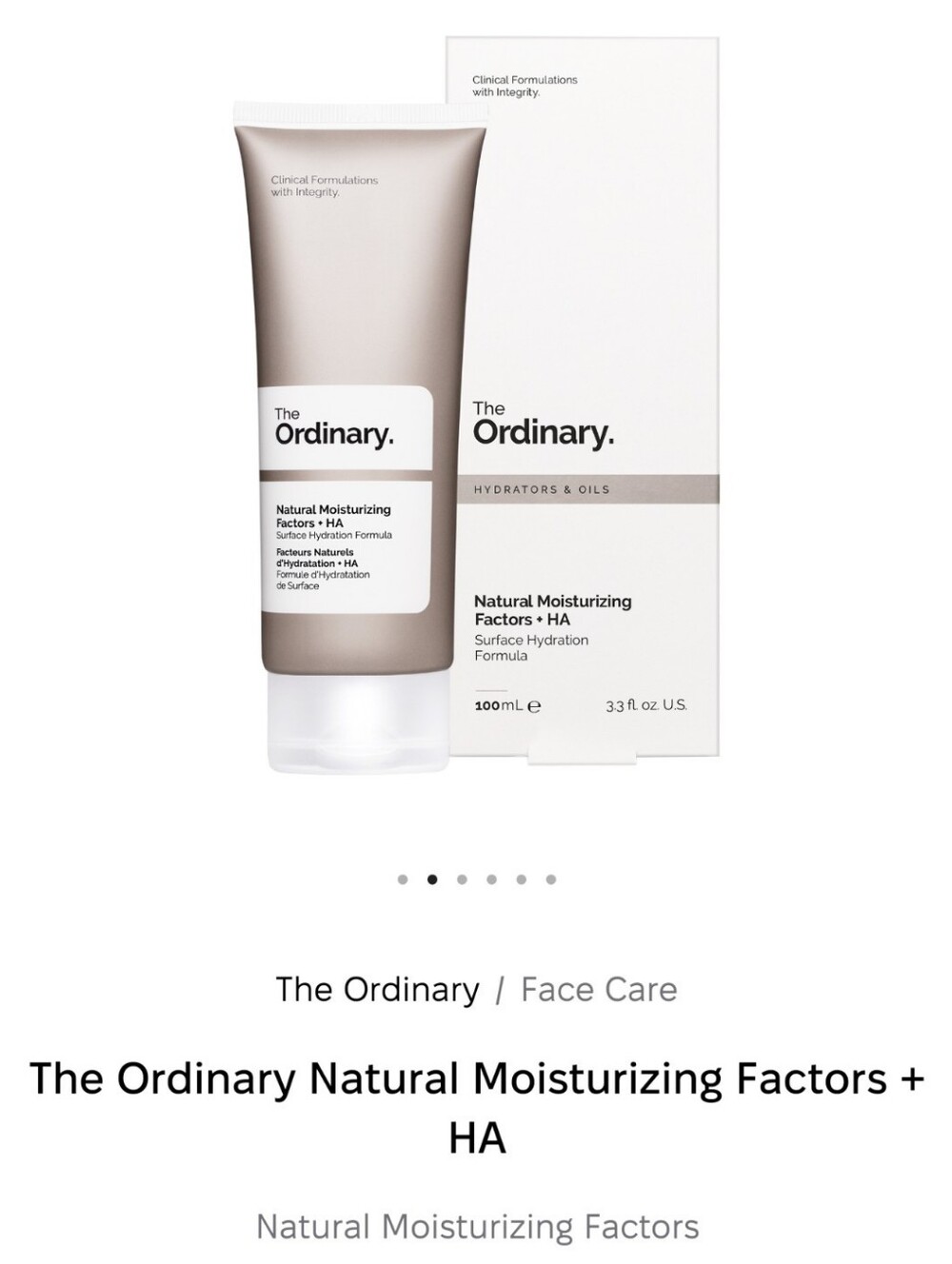The Ordinary Moisturizer Tube in Beige and White